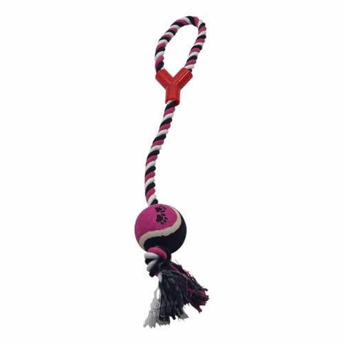 Hundespielzeug aus Seil mit Ball – strapazierfähiges geknotetes Seil-Zerrspielzeug mit Gummi-Tennisball – 53 cm lang – zum Kauen, Apportieren & interaktives Spielen Hundespielzeug aus Seil mit Ball – strapazierfähiges geknotetes Seil-Zerrspielzeug mit Gummi-Tennisball – 53 cm lang – zum Kauen, Apportieren & interaktives Spielen von Kuvias