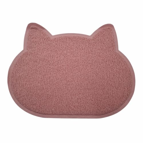 Mehrzweck-Katzenmatte – rutschfeste Gummi-Futtermatte für Futternäpfe, Katzentoilette oder Tür – leicht zu reinigende Katzenmatte für Unordnung und Pfotenabfall – 31 x 39,4 cm (Rosa) von Kuvias