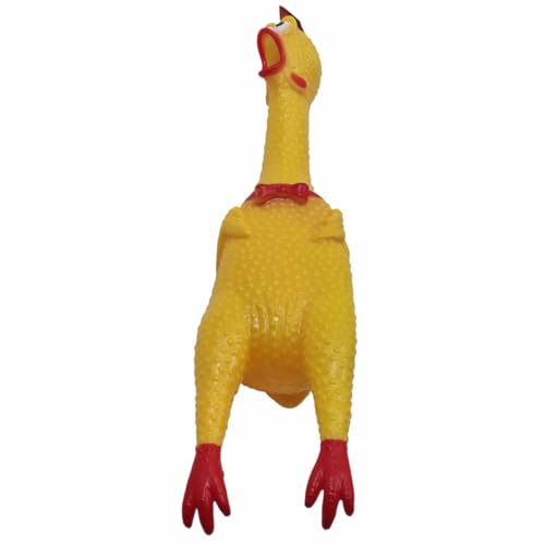 Quietschendes Huhn Hundespielzeug - Langlebiges Quietschspielzeug aus Kunststoff für Hunde - Lustiges lautes Spielzeug zum Kauen, Apportieren & Spielen - 40 cm lang Quietschendes Huhn Hundespielzeug - Langlebiges Quietschspielzeug aus Kunststoff für Hunde - Lustiges lautes Spielzeug zum Kauen, Apportieren & Spielen - 40 cm lang von Kuvias