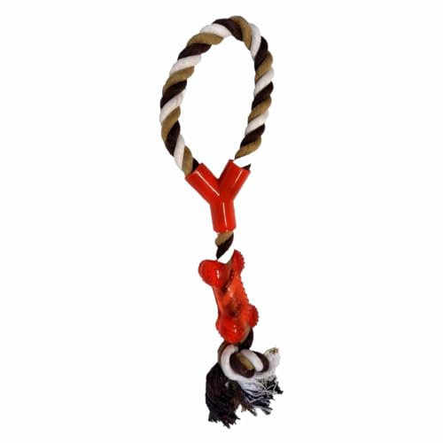 Seil-Hundespielzeug zum Ziehen und Zerren – strapazierfähiges geknotetes Seil mit PVC-Knochen und Kunststoffverbindern – 41 cm lang – zum Kauen, Zerren & interaktives Spielen Seil-Hundespielzeug zum Ziehen und Zerren – strapazierfähiges geknotetes Seil mit PVC-Knochen und Kunststoffverbindern – 41 cm lang – zum Kauen, Zerren & interaktives Spielen von Kuvias