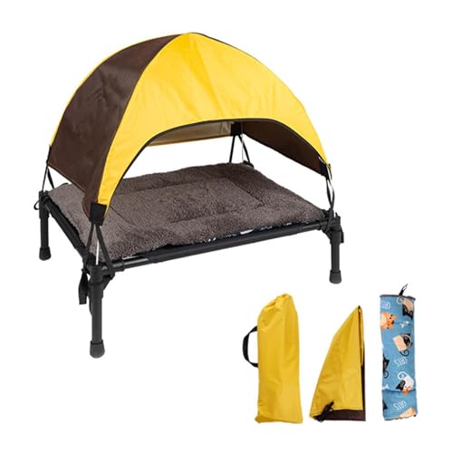 Erhöhtes Hundebett, tragbar, Hundebett im Freien, tragbare Haustierbetten für Camping, extrabreit, erhöht, mit abnehmbarem Vorzelt Erhöhtes Hundebett, tragbar, Hundebett im Freien, tragbare Haustierbetten für Camping, extrabreit, erhöht, mit abnehmbarem Vorzelt von Kuxiptin