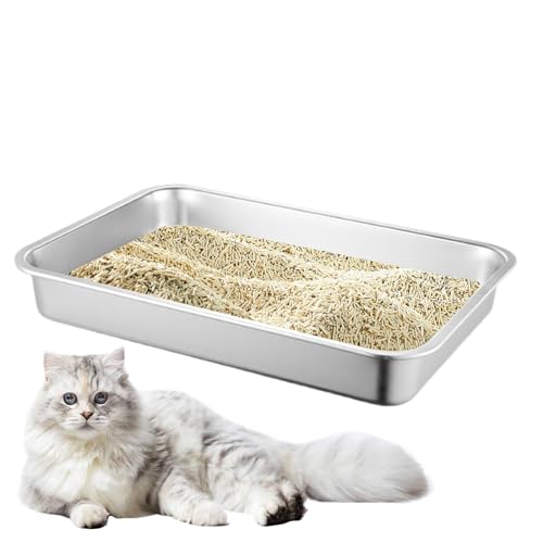 Kuxiptin Katzentoiletten, Katzentoiletten - Katzentoilette Metalltoilette | Katzenkotbox aus Edelstahl, spritzwassergeschützte und antihaftbeschichtete Katzentoiletten für große und kleine Katzen, Kuxiptin Katzentoiletten, Katzentoiletten - Katzentoilette Metalltoilette | Katzenkotbox aus Edelstahl, spritzwassergeschützte und antihaftbeschichtete Katzentoiletten für große und kleine Katzen, von Kuxiptin