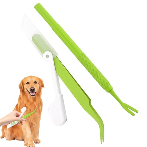 Kuxiptin Zeckenentferner-Werkzeuge für Hunde, Edelstahl, mit leichter Zeckenentfernungspinzette, Haustier-Zeckenentfernungs-Set, Edelstahl Kuxiptin Zeckenentferner-Werkzeuge für Hunde, Edelstahl, mit leichter Zeckenentfernungspinzette, Haustier-Zeckenentfernungs-Set, Edelstahl von Kuxiptin