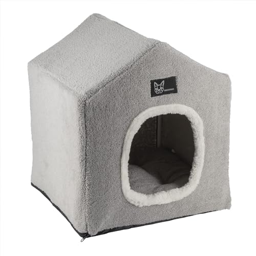 Haustierhöhle Zelthäuschen Hundehaus klein 36,5x42,5x36,5 cm, inkl. Kissen, Abnehmbares Waschbares auch als Katzenhaus von Kvota