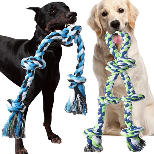 Kwispel Seilspielzeug für Hunde, 2 Stück, großes Hundespielzeug für aggressive Kauer, robustes Hundespielzeug für große und mittelgroße Rassen, unzerstörbares robustes Seil-Kauspielzeug, Kauspielzeug, Kwispel Seilspielzeug für Hunde, 2 Stück, großes Hundespielzeug für aggressive Kauer, robustes Hundespielzeug für große und mittelgroße Rassen, unzerstörbares robustes Seil-Kauspielzeug, Kauspielzeug, von Kwispel