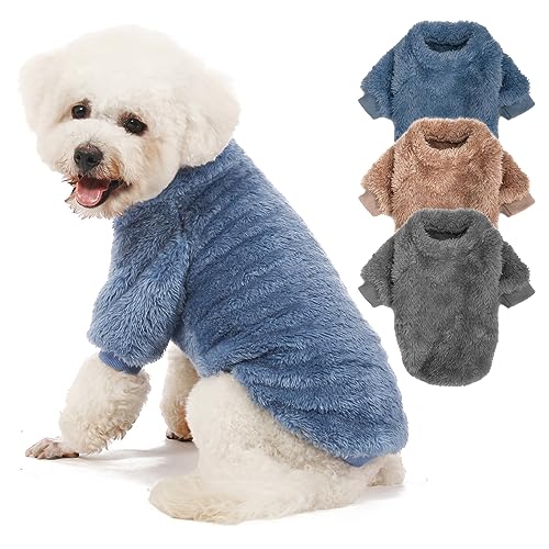 Kyaringtso Hundepullover, Hundekleidung für kleine Hunde, Mädchen und Jungen, 3er-Pack, ultraweicher und warmer Welpenpullover, Hundemantel für Winter Weihnachten Kyaringtso Hundepullover, Hundekleidung für kleine Hunde, Mädchen und Jungen, 3er-Pack, ultraweicher und warmer Welpenpullover, Hundemantel für Winter Weihnachten von Kyaringtso