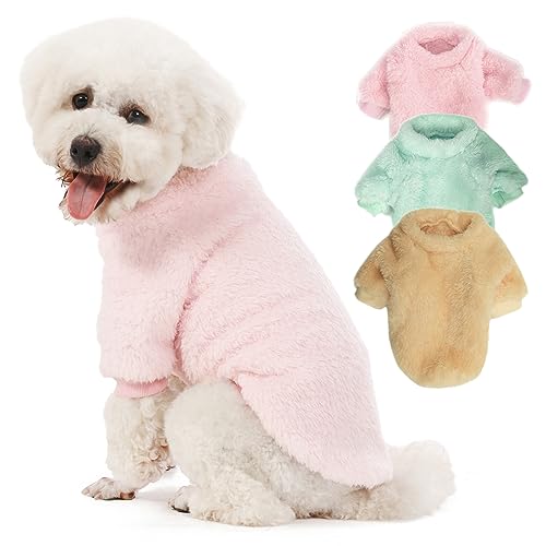 Kyaringtso Hundepullover, 3er-Pack, Hundepullover für kleine Hunde, Hundekleidung für kleine Hunde, Mädchen und Jungen, ultraweicher und warmer Welpenpullover Hundemantel für Winter Weihnachten (XXS, Kyaringtso Hundepullover, 3er-Pack, Hundepullover für kleine Hunde, Hundekleidung für kleine Hunde, Mädchen und Jungen, ultraweicher und warmer Welpenpullover Hundemantel für Winter Weihnachten (XXS, von Kyaringtso