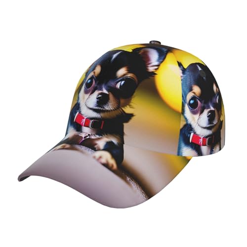 Baseballkappe mit Chihuahua-Motiv, vielseitige Unisex-Mütze mit verstellbarem Verschluss, ideal für Sport, Reisen, Alltag von Kycvds