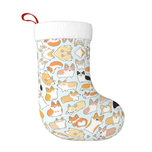 Corgi Dog Weihnachtsstrumpf, Schneekappe, Plüsch, Familie, Weihnachtsmann, Party-Dekoration von Kycvds