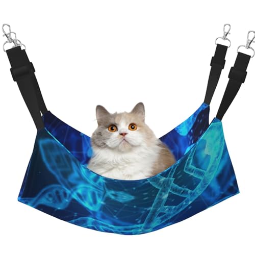 Kycvds DNA-Ketten-Foto-Katzen-Hängematte für Käfig, verstellbar, Schlafunterlage für kleine Haustiere von Kycvds