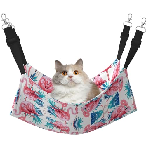 Kycvds Flamingo Katzenhängematte für Käfig, verstellbar, zum Aufhängen, Schlafunterlage für kleine Haustiere, Grün von Kycvds
