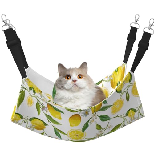 Kycvds Fresh Tropical Lemons Katzenhängematte für Käfig, verstellbar, Schlafunterlage für kleine Haustiere von Kycvds