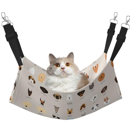 Kycvds Hängematte für Hunderassen und Katzen, für Käfig, verstellbar, Schlafunterlage für kleine Haustiere von Kycvds