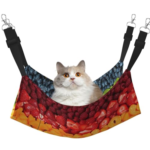 Kycvds Hängematte für kleine Haustiere, Regenbogenfarben, für Käfige, verstellbar, zum Aufhängen, Schlafunterlage für kleine Haustiere von Kycvds