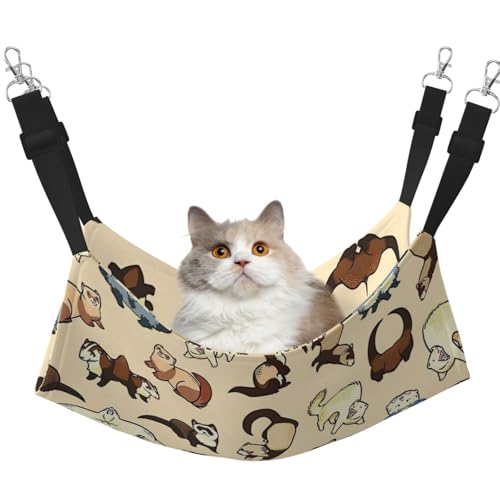 Kycvds Hairy Frettchen-Hängematte für Käfig, verstellbar, Schlafunterlage für kleine Haustiere von Kycvds