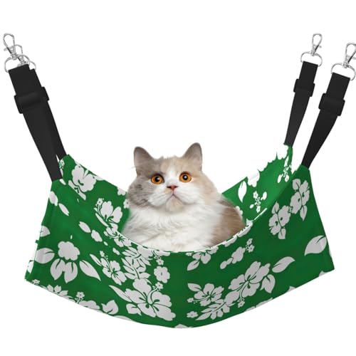 Kycvds Hawaii-Blumen-Katzen-Hängemattenbett für Käfig, verstellbar, Schlafunterlage für kleine Haustiere von Kycvds