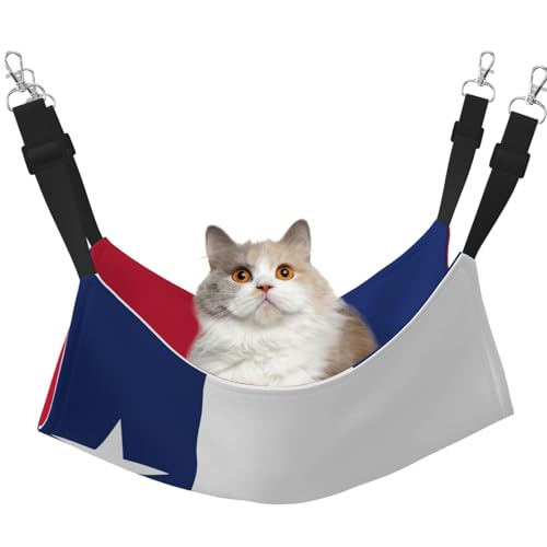 Kycvds Katzenhängematte für Käfig, mit Flagge von Texas, verstellbar, Schlafunterlage für kleine Haustiere von Kycvds