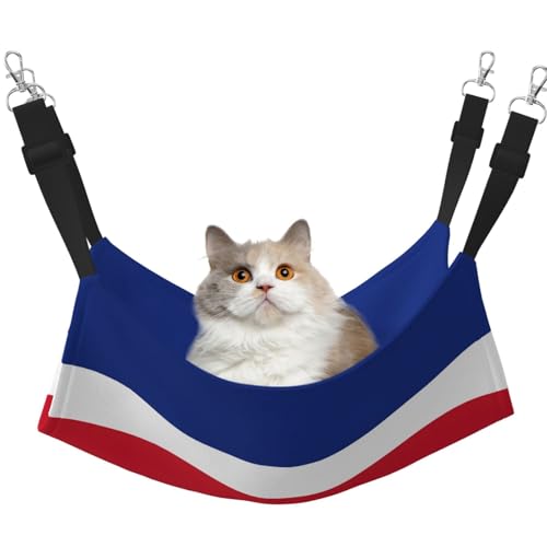 Kycvds Katzenhängematte mit Flagge von Costa Rica, für Käfig, verstellbar, Schlafunterlage für kleine Haustiere von Kycvds
