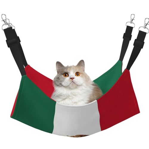 Kycvds Katzenhängematte mit Flagge von Mexiko, für Käfig, verstellbar, Schlafunterlage für kleine Haustiere von Kycvds