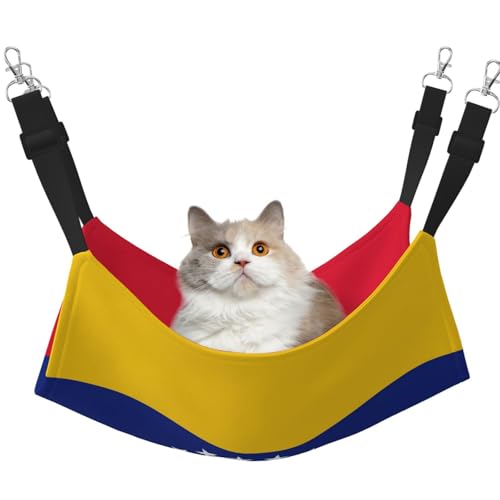 Kycvds Katzenhängematte mit Flagge von Venezuela für Käfig, verstellbar, Schlafunterlage für kleine Haustiere von Kycvds