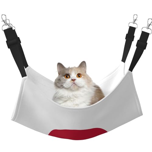 Kycvds Katzenhängematte mit japanischer Flagge, verstellbar, zum Aufhängen, Schlafunterlage für kleine Haustiere von Kycvds