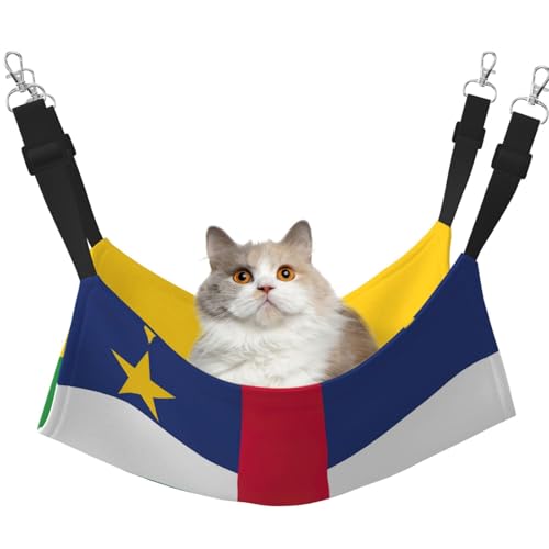 Kycvds Katzenhängematte mit zentralafrikanischer Flagge, verstellbar, zum Aufhängen, Schlafunterlage für kleine Haustiere von Kycvds