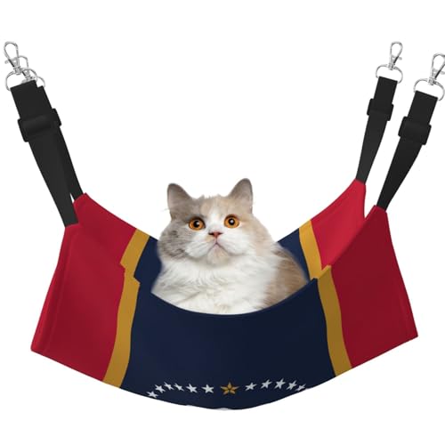 Kycvds Mississippi Katzenhängematte für Käfig, verstellbare Aufhängung, Schlafunterlage für kleine Haustiere von Kycvds
