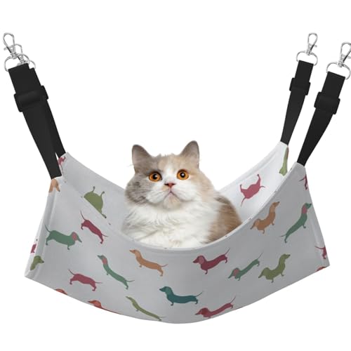 Kycvds Niedliche Dackel-Hängematte für Käfig, verstellbar, Schlafunterlage für kleine Haustiere von Kycvds