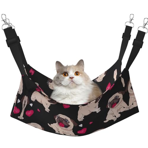 Kycvds Niedliche Mops-Hängematte für Käfig, verstellbar, Schlafunterlage für kleine Haustiere von Kycvds