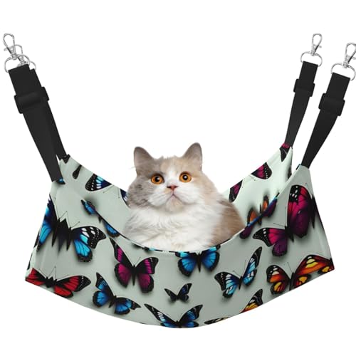 Kycvds Schmetterlings- und Cello-Katzen-Hängematte für Käfig, verstellbar, Schlafunterlage für kleine Haustiere von Kycvds