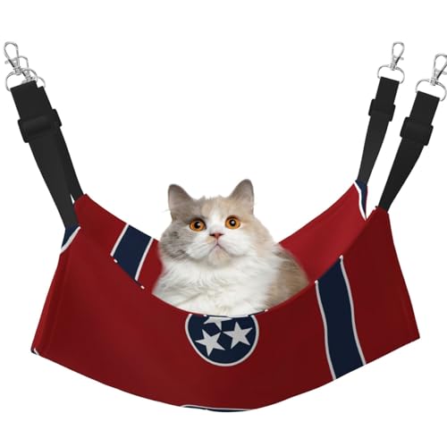 Kycvds Tennessee Katzenhängematte für Käfig, verstellbare Aufhängung, Schlafunterlage für kleine Haustiere von Kycvds