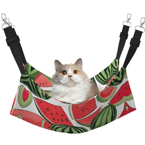 Kycvds Wassermelonen-Hängemattenbett für Käfig, verstellbar, Schlafunterlage für kleine Haustiere, Rot von Kycvds