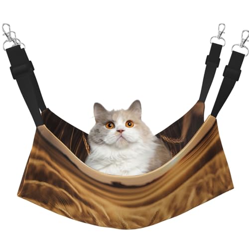 Kycvds Weizenfeld-Katzen-Hängematte für Käfig, verstellbar, Schlafunterlage für kleine Haustiere von Kycvds