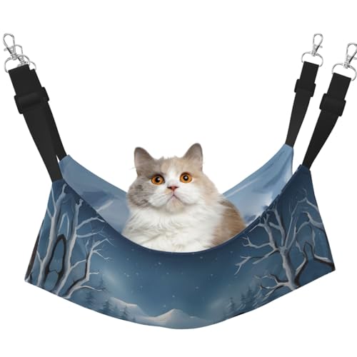 Kycvds Winter-Schneemann-Katzen-Hängematte für Käfig, verstellbar, Schlafunterlage für kleine Haustiere von Kycvds