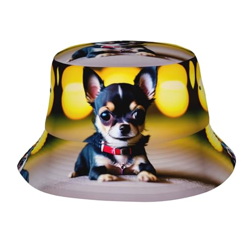 Moderner Sommerhut mit Chihuahua-Motiv, Sonnenschutz, für Strand, Camping, Outdoor-Abenteuer von Kycvds