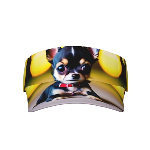 Unisex-Sonnenblende mit Chihuahua-Hundemotiv, Baseball-Sonnenhut für Tennis, Outdoor-Aktivitäten von Kycvds