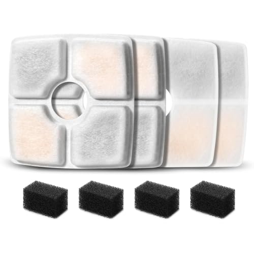 Kznifmk Ersatzfilter für automatische Haustiere mit einem Gewicht von 2,5 l, Wasserfilter für Katzen, dreifache Filtration, 4 Stück Kznifmk Ersatzfilter für automatische Haustiere mit einem Gewicht von 2,5 l, Wasserfilter für Katzen, dreifache Filtration, 4 Stück von Kznifmk