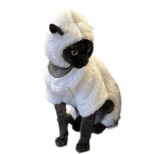 Kznifmk Niedliche Kleidung für Katzen, ohne Borsten, verwandelt Ihre Katze und Schaf, Pullover für Haustiere, Motiv: Schaf, Kleidung für Haustiere, Kapuzen-Sweatshirt für Haustiere. S Kznifmk Niedliche Kleidung für Katzen, ohne Borsten, verwandelt Ihre Katze und Schaf, Pullover für Haustiere, Motiv: Schaf, Kleidung für Haustiere, Kapuzen-Sweatshirt für Haustiere. S von Kznifmk