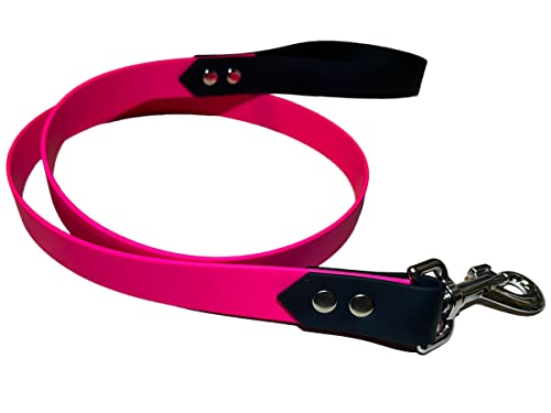 Hundeleine aus BioThane, Breite 25 mm, Fuchsia / Schwarz Hundeleine aus BioThane, Breite 25 mm, Fuchsia / Schwarz von L'Atelier du Fourmilier