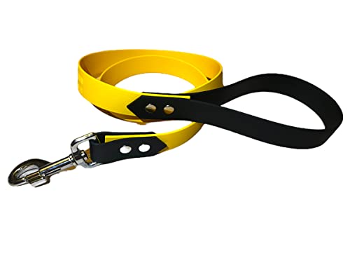 Hundeleine aus BioThane, Breite 25 mm, Gelb/Schwarz Hundeleine aus BioThane, Breite 25 mm, Gelb/Schwarz von L'Atelier du Fourmilier