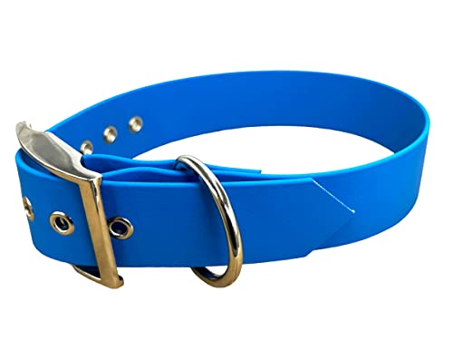 L'Atelier du Fourmilier Halsband aus BioThane, große Breite, Farben wählbar (35-40 cm, blau) von L'Atelier du Fourmilier