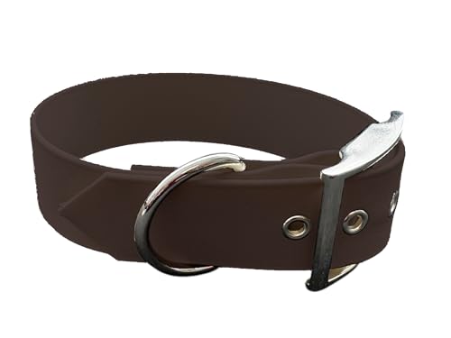 L'Atelier du Fourmilier Halsband aus BioThane, große Breite, Farben wählbar (40-45 cm, dunkelbraun) von L'Atelier du Fourmilier