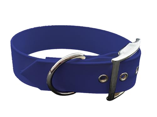 L'Atelier du Fourmilier Halsband aus BioThane, große Breite, Farben wählbar (45-55 cm, Marineblau) von L'Atelier du Fourmilier