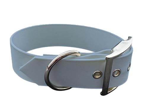 L'Atelier du Fourmilier Halsband aus BioThane, große Breite, Farben zur Auswahl (35-40 cm, Fleeceblau) von L'Atelier du Fourmilier