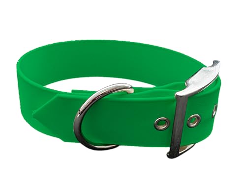 L'Atelier du Fourmilier Halsband aus BioThane, große Breite, Farben zur Auswahl (35-40 cm, Neongrün) von L'Atelier du Fourmilier