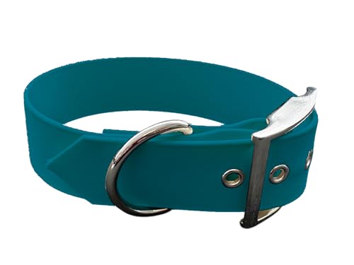 L'Atelier du Fourmilier Halsband aus BioThane, große Breite, Farben zur Auswahl (35-40 cm, Petrol) von L'Atelier du Fourmilier