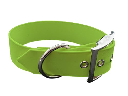 L'Atelier du Fourmilier Halsband aus BioThane, große Breite, Farben zur Auswahl (40-45 cm, Apfelgrün) von L'Atelier du Fourmilier