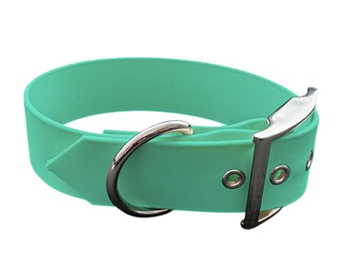 L'Atelier du Fourmilier Halsband aus BioThane, große Breite, Farben zur Auswahl (40-45 cm, Karibikgrün) von L'Atelier du Fourmilier