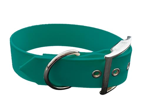 L'Atelier du Fourmilier Halsband aus BioThane, große Breite, Farben zur Auswahl (40-45 cm, Teal) von L'Atelier du Fourmilier