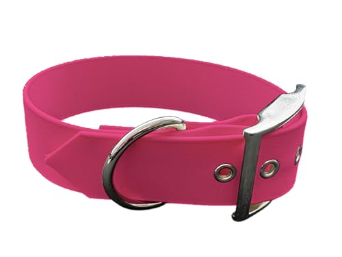L'Atelier du Fourmilier Halsband aus BioThane, große Breite, Farben zur Auswahl (45-55 cm, Fushcia) von L'Atelier du Fourmilier